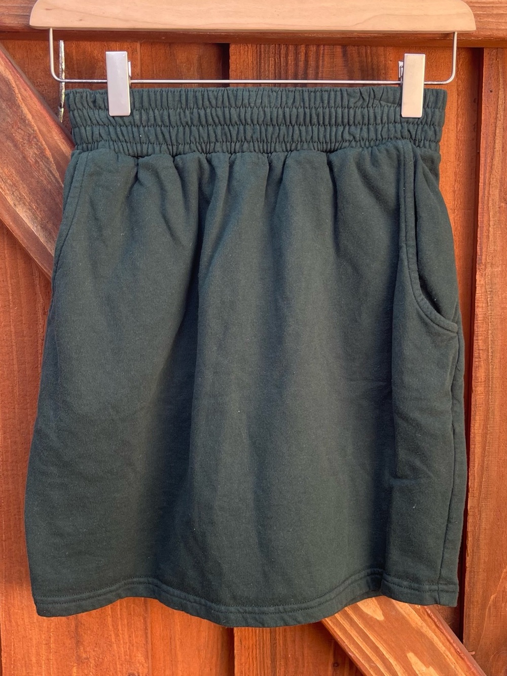 American Apparel Green Fleece Mini Skirt Soft Sweatpants Sporty Gym y2k Small